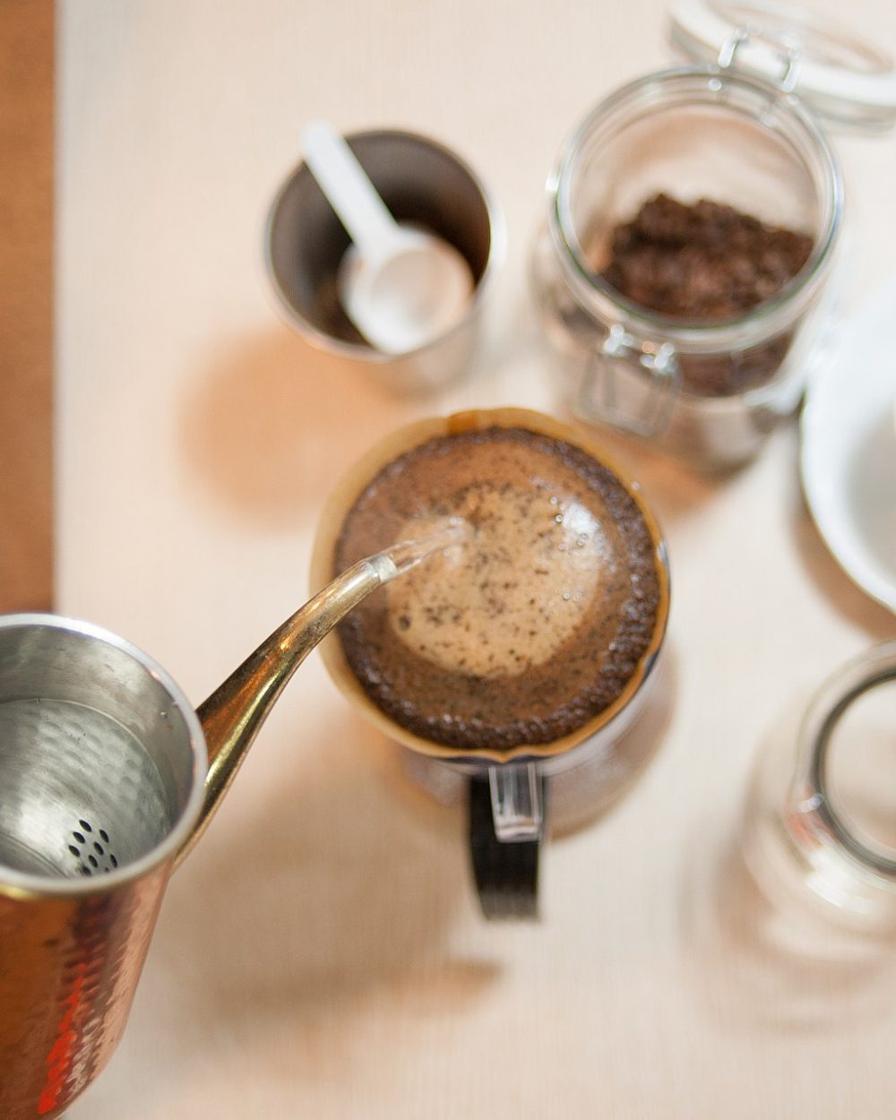 Café de filtro preparado a mano